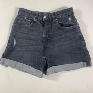 & Denim grey black fade shorts